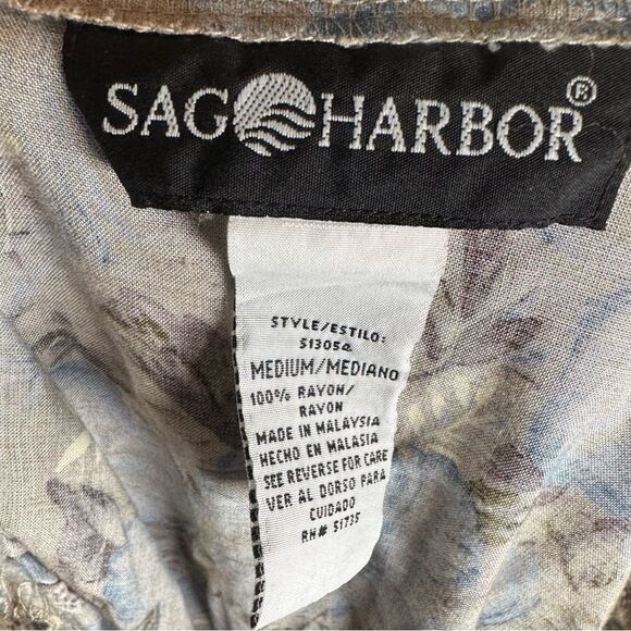 Vintage Sag Harbor beautiful mocha and blue tropical print maxi skirt medium - Picture 5 of 6